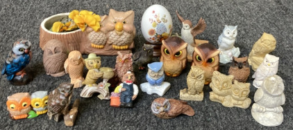 VARIETY OF OWL DECOR.