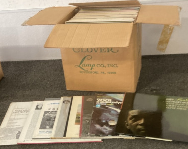 BOX FULL OF VINTAGE VINYL RECORDS.