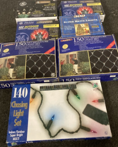 VARIETY OF PACKS OF CHRISTMAS LIGHTS.