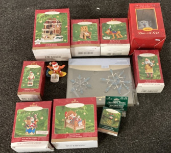 VARIETY OF HALLMARK KEEPSAKE ORNAMENTS.