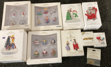 VARIETY OF HALLMARK KEEPSAKE ORNAMENTS.