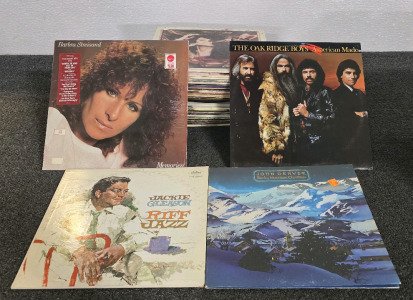 Collection Of Vinyl Records Including Barbra Steisand, Oakland Ridge Boys, John Denver And More