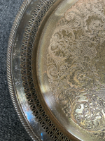 (5) Round Silver Toned Serving Trays - 3