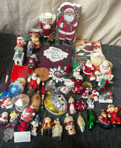 Santa Ornaments, Santa Nutcracker, Assorted Ornaments, And More