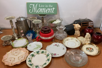 Various Home Decor, Plates, Candle Holders & More