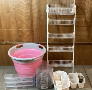 Collapsible basket W/Wheels, Organizing Items