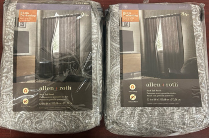 (2) Black Out Curtains 52in x 84 in