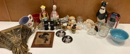 Vintage Salt&Pepper Shakers, Wiskey Bottles & More