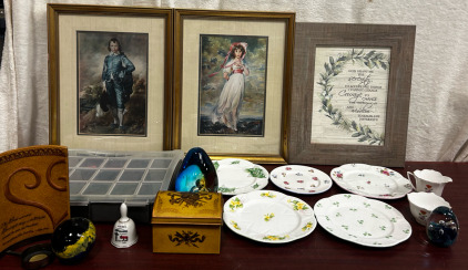 Old Vintage Picture Frames, Floral Plates, Glass Eggs, Art Supplies