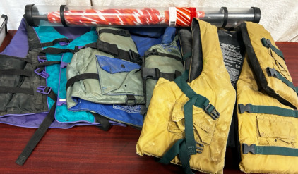 (4) Life Jackets, And Umbrella