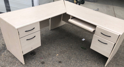 Tan L-Shaped Desk (Needs Assembled)