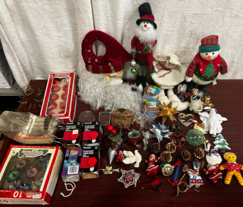 Snowman, Ornaments, Metal Sleigh