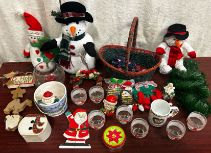 Christmas Basket, Snowman, Christmas Cups, And More