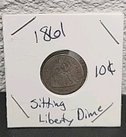 (1) 1861 Sitting Liberty Dime