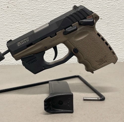 SCCY Model CPX-1 9mm Caliber, Semi Automatic Pistol W/ ArmaLaser TR10 Laser