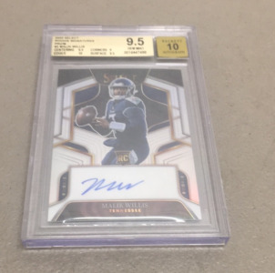 (1) 2022 Select Rookie Signatures Prizm #2 Malik Willis Graded Gem Mint 9.5 and Autograph Graded Ten Sports Rookie Card