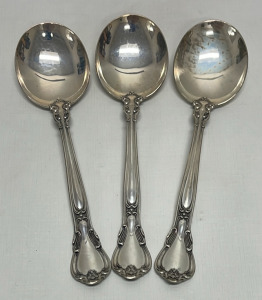 (3) Gorham Sterling Silver Soup Spoons