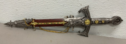 Metal Replica Knights Templar Ornate Sword And Scabbard