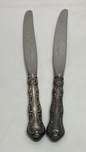 (2) Gorham Sterling Silver Handled Stainless Steel Bladed Knives