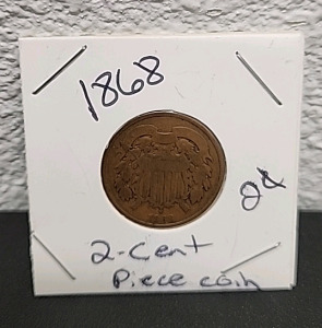 (1) 1868 2-Cent Piece Coin In Holder