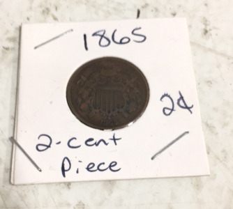 (1) 1865 2-Cent Piece