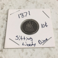 (1) 1871 Sitting Liberty Dime