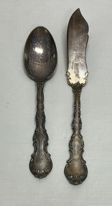 (2) Sterling Silver Butter Knife And Spoon