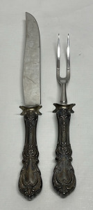 (2) Reed And Barton Sterling Silver Handled Stainless Knife And Serving Fork