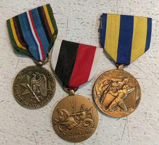 (1) United States Navy Expeditions Medal (1) United States Navy Occupation of Service Medal (1) Armed Forces Expeditionary Service Medal