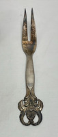 (2) Denmark Frigast Plate Sterling Silver Plated Serving Spoon And Fork - 3