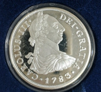 (4) Commemorative Coins w/Cases - (1) Churchill (1) George Washington (1) Carolus III (1) Elizabeth II - 3