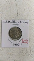 (4) US Buffalo Nickels - (1) 1916P (1) 1918P (1) 1928P (1) 1936P - 2