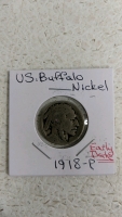 (4) US Buffalo Nickels - (1) 1916P (1) 1918P (1) 1928P (1) 1936P - 3