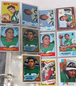 Binder of Joe Namath Sports Cards And Joe Montana Sports Cards