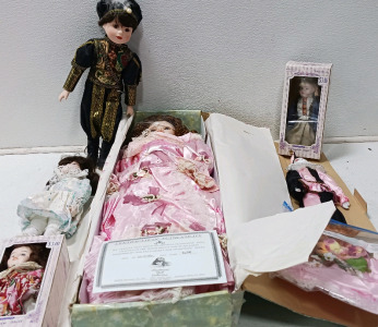 (6) Porcelain Dolls And More