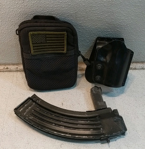 (3) Tactical Items – (1) Utility Pouch (1) Holster (1) AK-47 Magazine