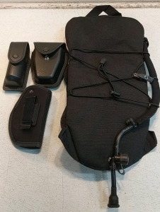 (4) Tactical Accessories – (3) Belt Holsters (1) Aramsco Hydration Pack