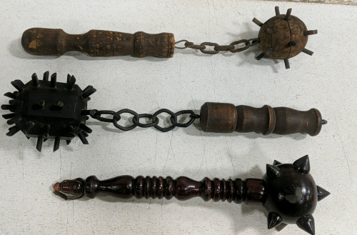 (3) Medieval-Style Spiked Flail