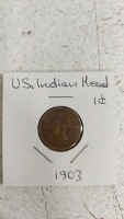 (7) US Indian Head Pennies - (1) 1900 (1) 1901 (1) 1902 (1) 1903 (1) 1904 (1) 1905 (1) 1907 - 5