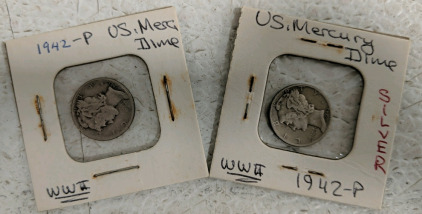 (1) Mercury Dime Collection - (2) 1942-P