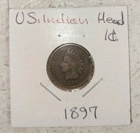 (2) US Indian Head Pennies - (1) 1881 (1) 1897 - 3