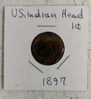 (6) US Indian Head Pennies - (1) 1897 (3) 1901 (2) 1902 - 2