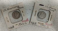 (1) Mercury Dime Collection - (2) 1942-S