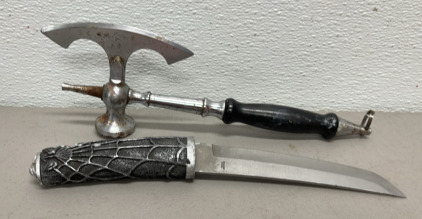 Vintage Axe Hammer And Spider Knife