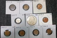 Liberty Dollar, 2015 Dime, (8) Pennies (Year and Mint In Photos)