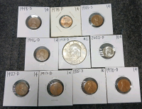 Liberty Dollar, 2022 Dime, (8) Pennies (Year and Mint In Photos)