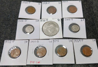 Liberty Dollar, (2) Dimes, (7) Pennies (Year and Mint In Photos)