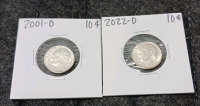 Liberty Dollar, (2) Dimes, (7) Pennies (Year and Mint In Photos) - 3