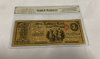 (1) $1 Bill 24K Gold Flake Banknote W/ COA