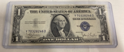 (1) $1 Bill Series 1935- C Silvernote Y70328246D